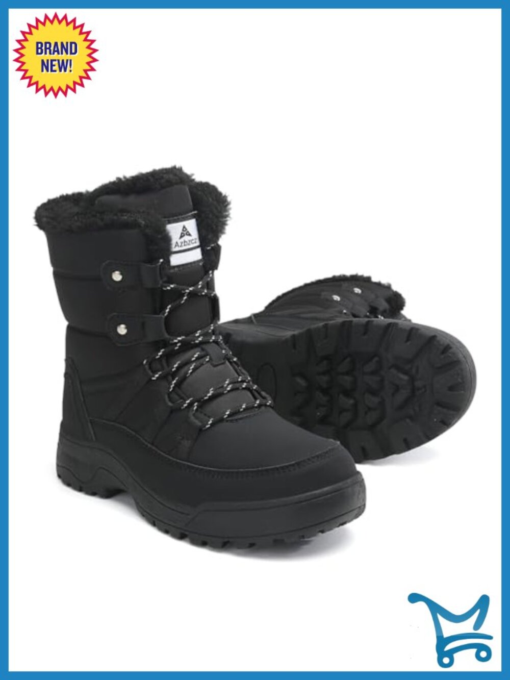 Women's Faux Fur Lined Waterproof Snow Boots with Lace-Up Closure